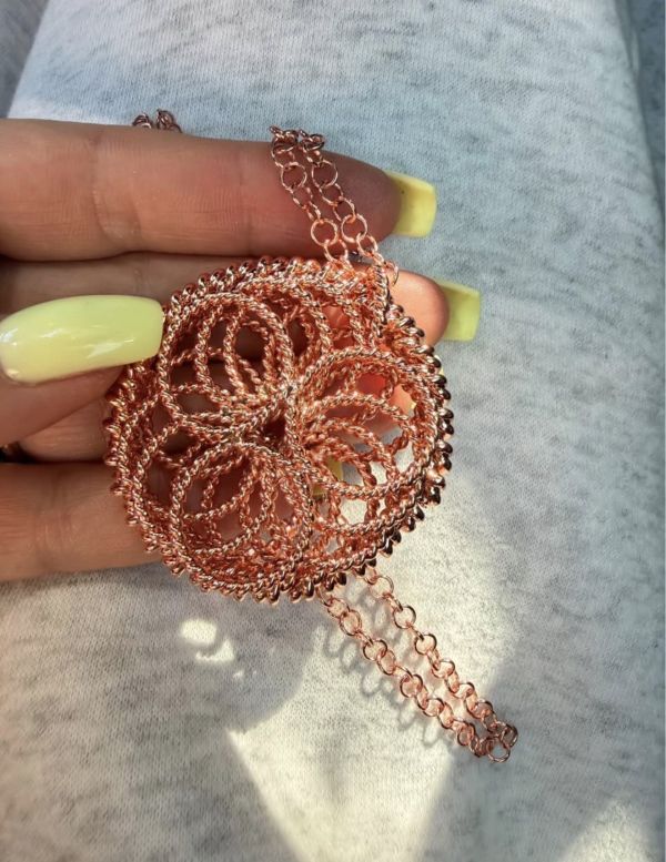 Pure Copper Flower of Life Pendant 432 Hz- Balance Tensor Necklace -Handmade