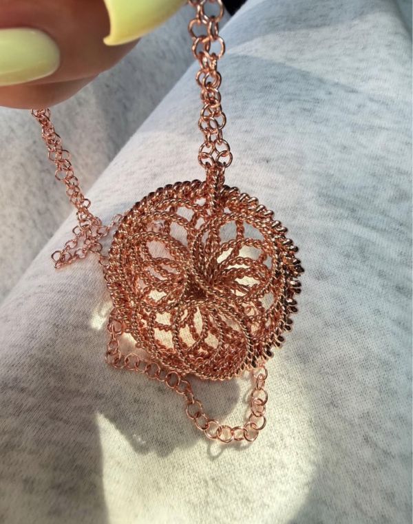 Pure Copper Flower of Life Pendant 432 Hz- Balance Tensor Necklace -Handmade