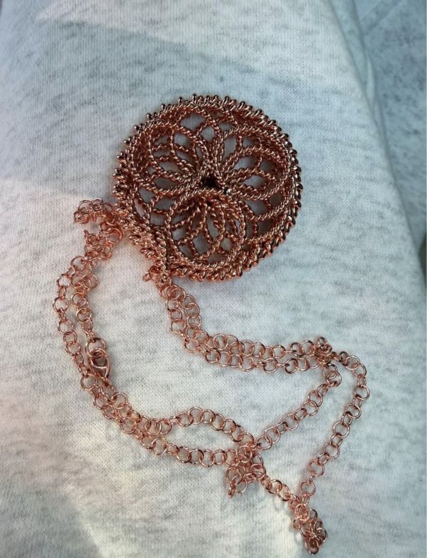 Pure Copper Flower of Life Pendant 432 Hz- Balance Tensor Necklace -Handmade